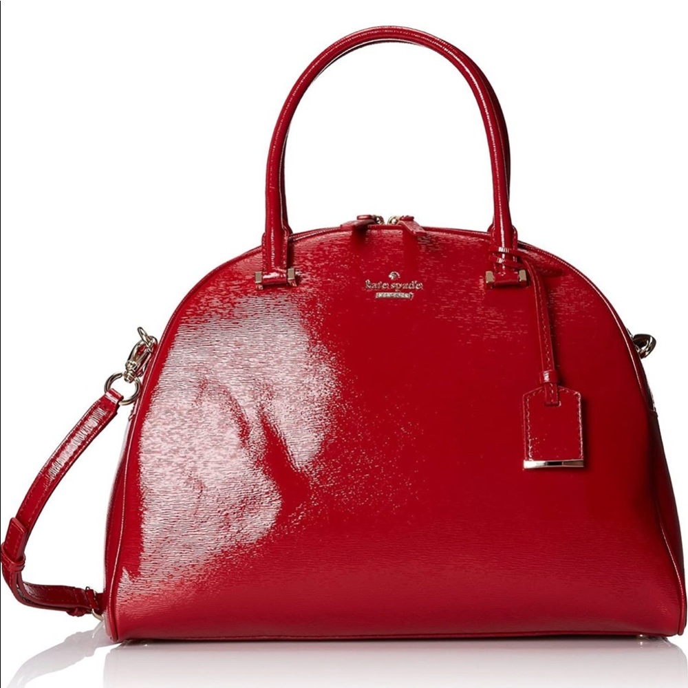 **PRICE DROP** Kate Spade - RARE - small pearl, cedar street patent, dynasty red